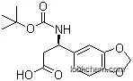 Molecular Structure of 162240-68-8 ((R)-beta-[[(tert-Butoxy)carbonyl]amino]-1,3-benzodioxole-5-propanoic acid)